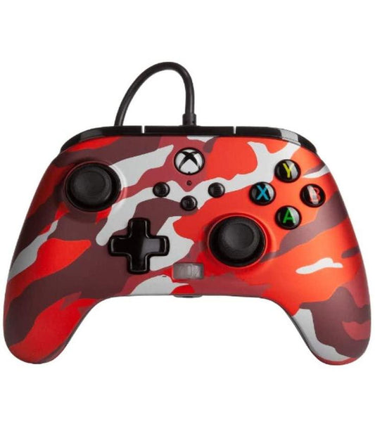 Accesorio - Xbox One - Control Alambrico Rojo Camuflado Metalico - Power A