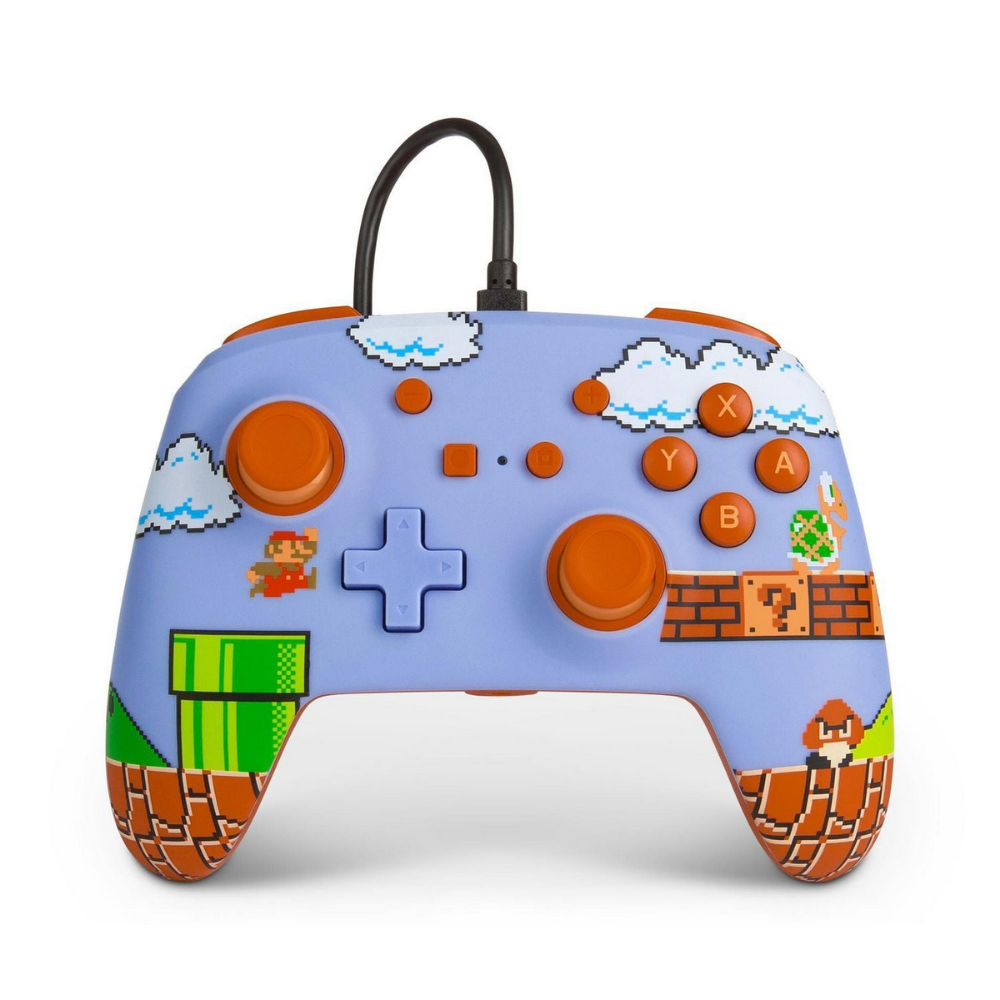 Accesorio - Switch - Control Alambrico Super Mario Retro Azul - Power A