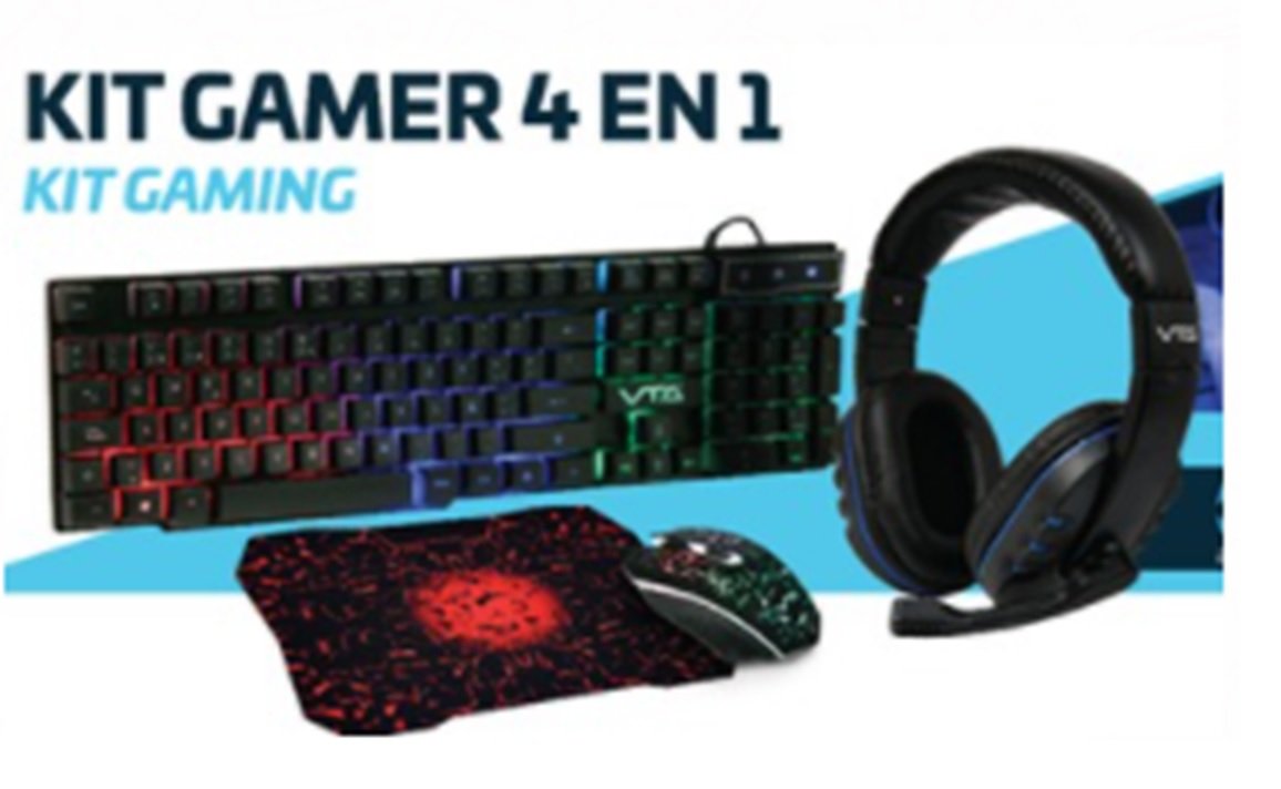 Videojuegos - PC Gaming - Kit Gamer 4 - 1 (Mouse, Mouse pad, Teclado y Audifonos) - VTA