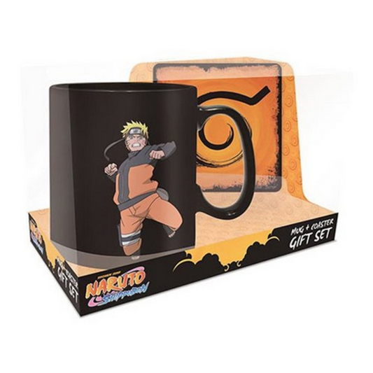 AbyStyle - Naruto Shippuden - Mug magico y portavasos de Naruto Uzumaki