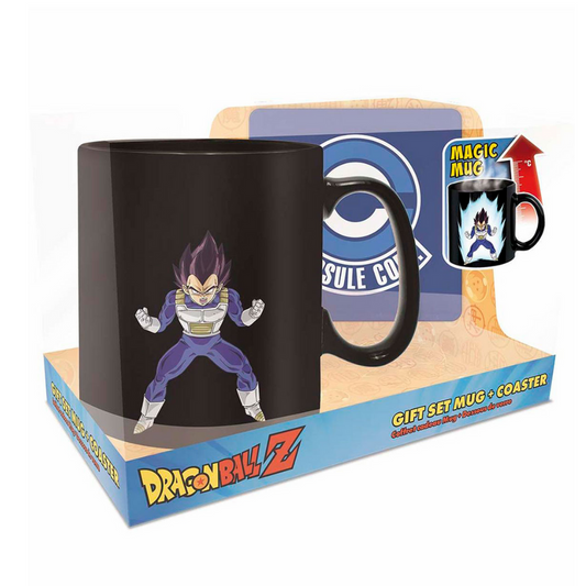 AbyStyle - Dragon Ball Z - Mug Magico y portavasos de Vegeta