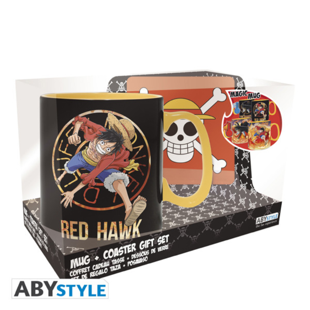 AbyStyle - One Piece - Mug y Posavasos de Monkey D. Luffy