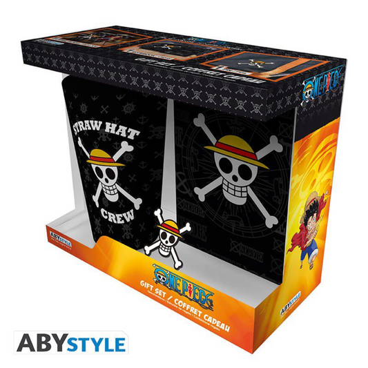AbyStyle - One Piece - Vaso Termico, Pin y Libreta de Monkey D. Luffy