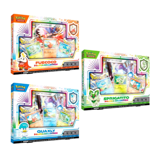 TCG Pokémon  - Paldea Collection Spirgatito, Fuecoco o Quaxly (English)