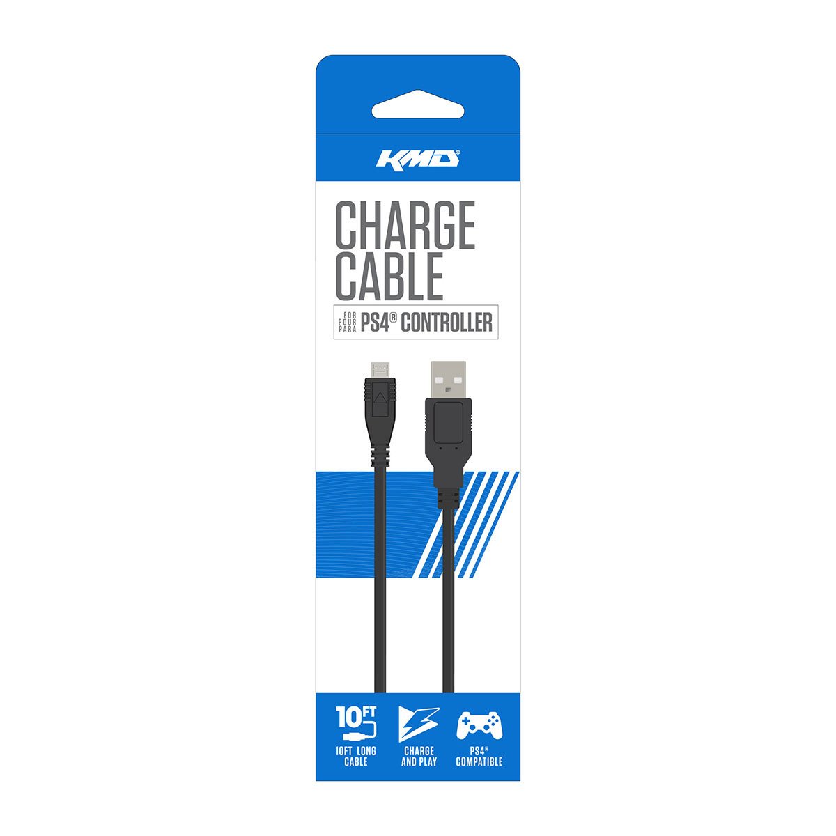 CHARGE CABLE 10FT PS4 CONTROLLER KMD