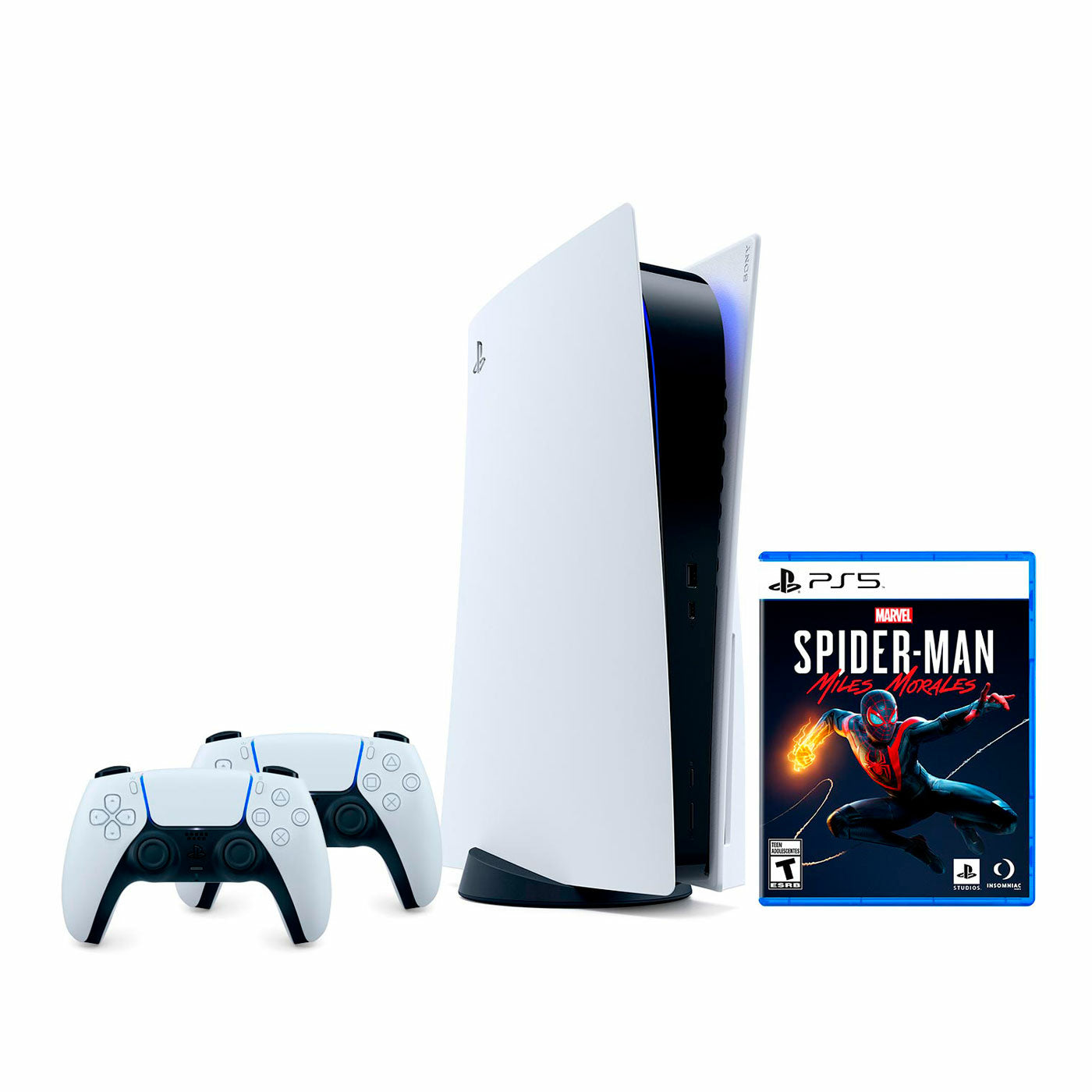 Consola PS5 versión de disco + Dualsense + Spiderman Miles Morales