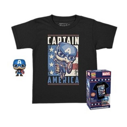 Funko Pop & Tee - Captain America - Talla M