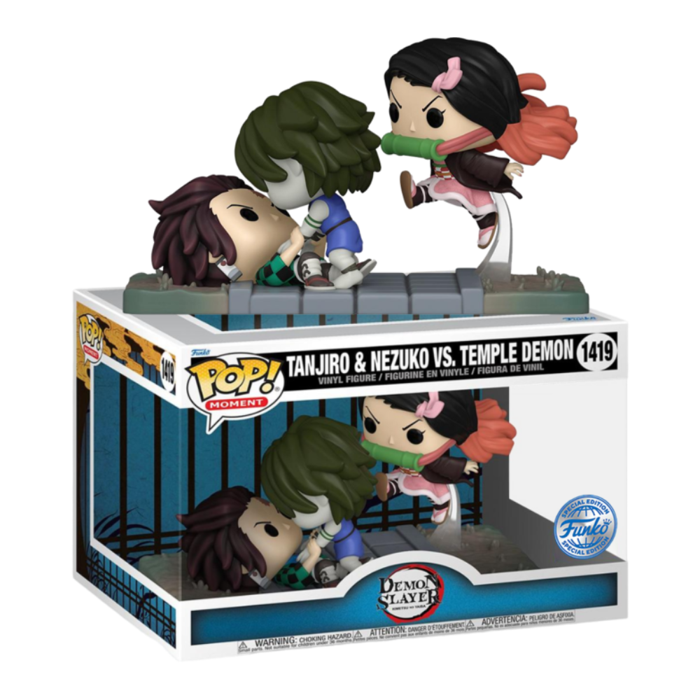 Funko Pop - Tanjiro and Nezuko vs Temple Demon - Moment Edicion Especial