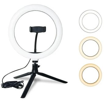 Tripode de escritorio con aro de luz VTA